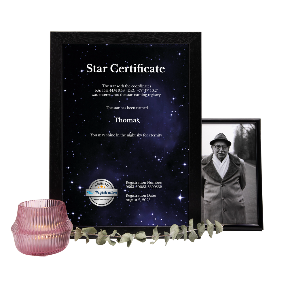 Memorial Star - Name a star as memorial gift - Keep him or her shining